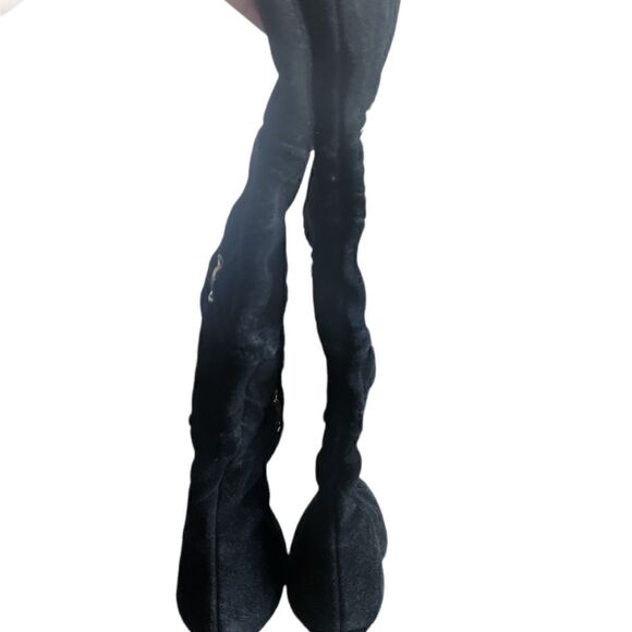 ANTONIO Melani Black and Gold Suede Boots - Picture 3 of 6